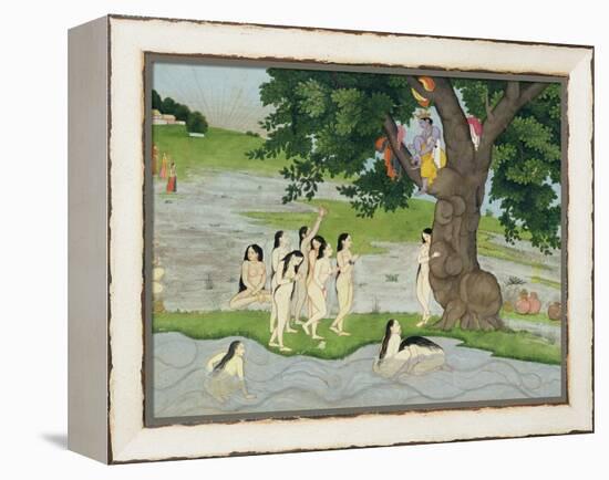 Krishna Steals the Clothes of Gopies, from the Bhagavata Purana, Kangra, Himachal Pradesh, 1780-null-Framed Premier Image Canvas