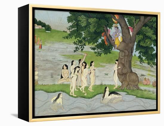 Krishna Steals the Clothes of Gopies, from the Bhagavata Purana, Kangra, Himachal Pradesh, 1780-null-Framed Premier Image Canvas