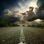 Paved Country Road with Surprisingly Beautiful Sky-Krivosheev Vitaly-Photographic Print
