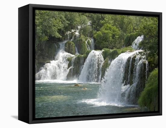 Krka Tufa Falls, Sibenik, Croatia, Europe-Waltham Tony-Framed Premier Image Canvas