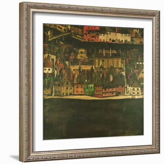 Krumau on the Molde, the Small City-Egon Schiele-Framed Giclee Print