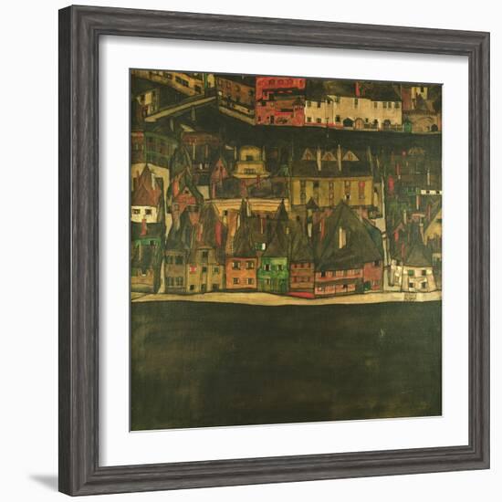 Krumau on the Molde, the Small City-Egon Schiele-Framed Giclee Print