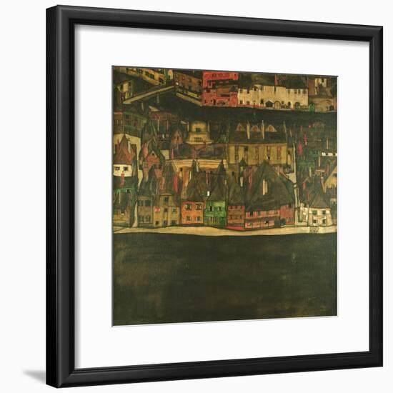 Krumau on the Molde, the Small City-Egon Schiele-Framed Giclee Print