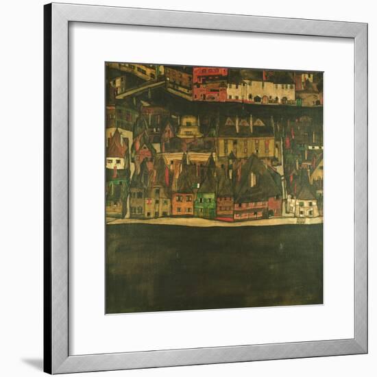 Krumau on the Molde, the Small City-Egon Schiele-Framed Giclee Print