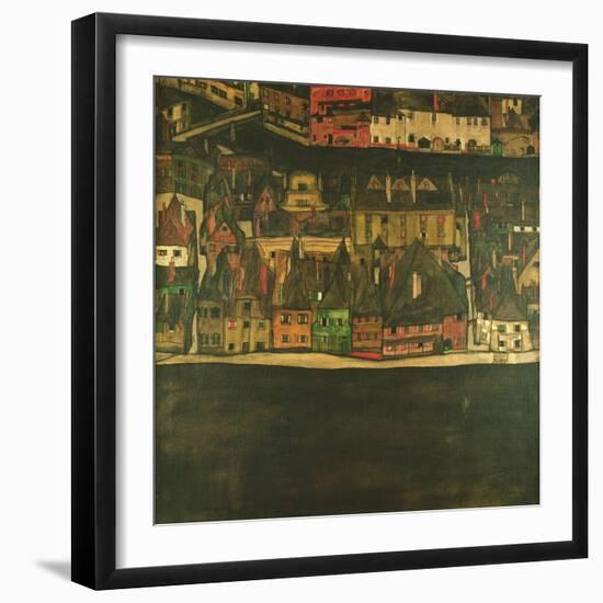 Krumau on the Molde, the Small City-Egon Schiele-Framed Giclee Print