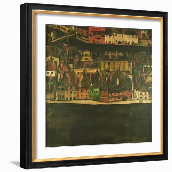 Krumau on the Molde, the Small City-Egon Schiele-Framed Giclee Print