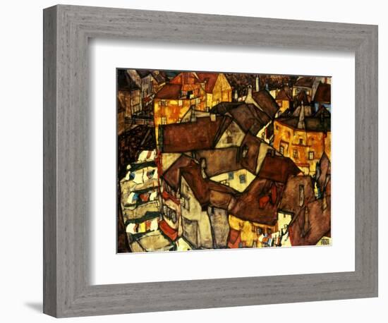 Krumau Town Cresent, 1915-Egon Schiele-Framed Giclee Print