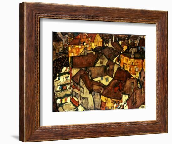 Krumau Town Cresent, 1915-Egon Schiele-Framed Giclee Print