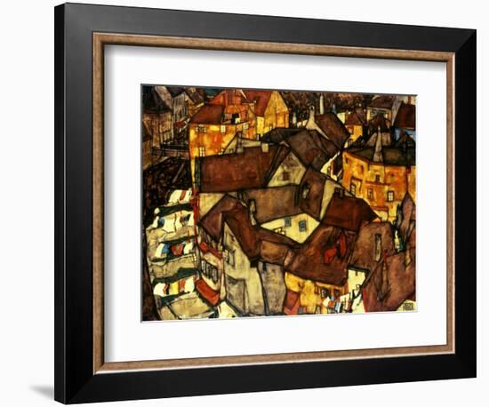 Krumau Town Cresent, 1915-Egon Schiele-Framed Giclee Print