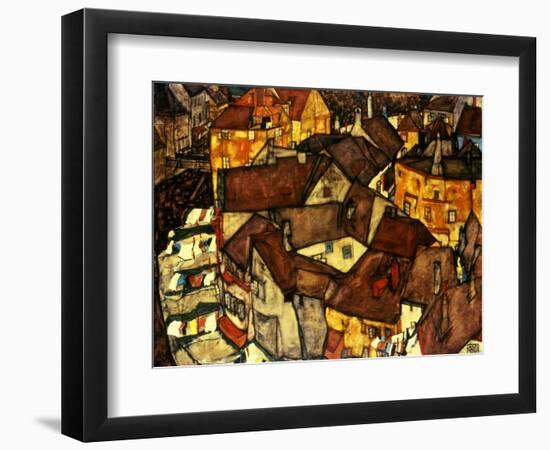 Krumau Town Cresent, 1915-Egon Schiele-Framed Giclee Print