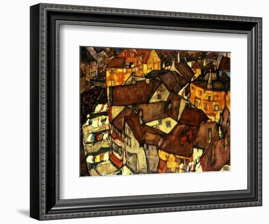 Krumau Town Cresent, 1915-Egon Schiele-Framed Giclee Print