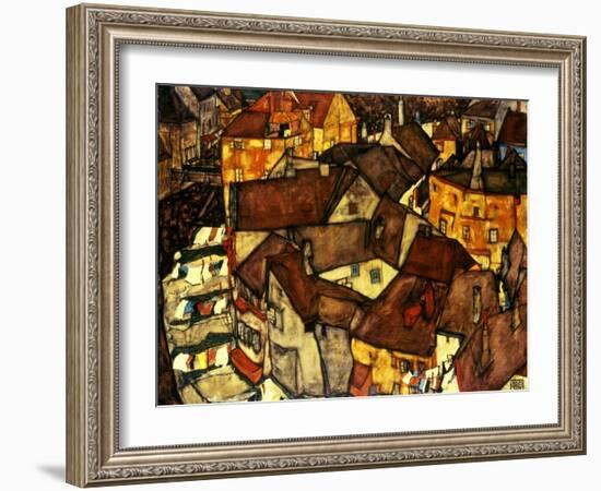 Krumau Town Cresent, 1915-Egon Schiele-Framed Giclee Print