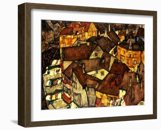 Krumau Town Cresent, 1915-Egon Schiele-Framed Giclee Print