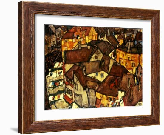 Krumau Town Cresent, 1915-Egon Schiele-Framed Giclee Print