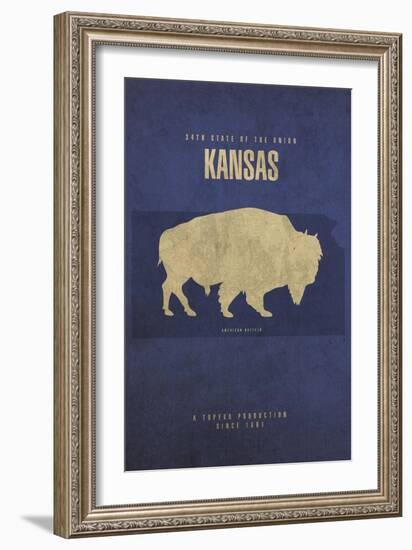 KS State Minimalist Posters-Red Atlas Designs-Framed Giclee Print