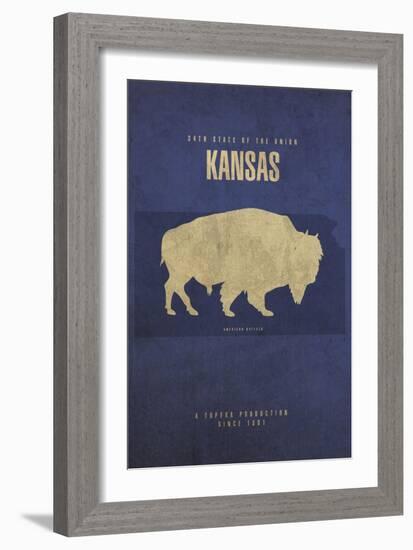 KS State Minimalist Posters-Red Atlas Designs-Framed Giclee Print