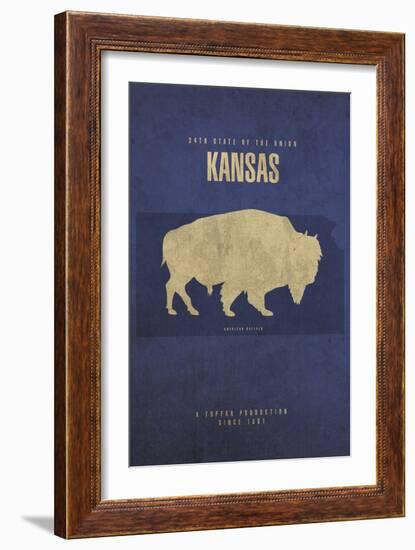 KS State Minimalist Posters-Red Atlas Designs-Framed Giclee Print