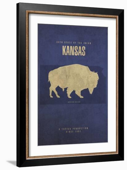 KS State Minimalist Posters-Red Atlas Designs-Framed Giclee Print