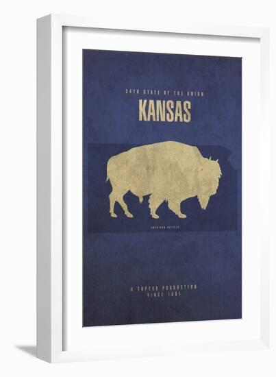 KS State Minimalist Posters-Red Atlas Designs-Framed Giclee Print