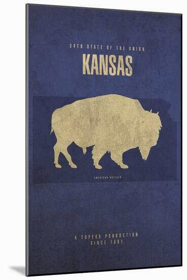 KS State Minimalist Posters-Red Atlas Designs-Mounted Giclee Print