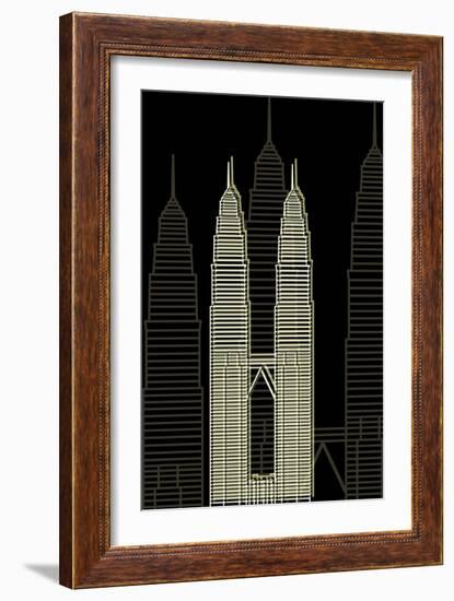 Kuala Lumpur Night-Cristian Mielu-Framed Art Print