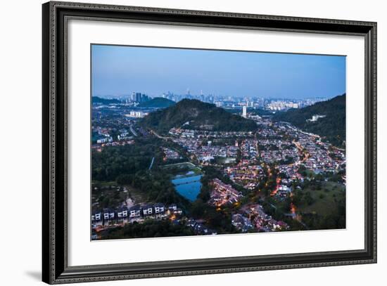 Kuala Lumpur skyline at night seen from Bukit Tabur Mountain, Malaysia, Southeast Asia, Asia-Matthew Williams-Ellis-Framed Photographic Print