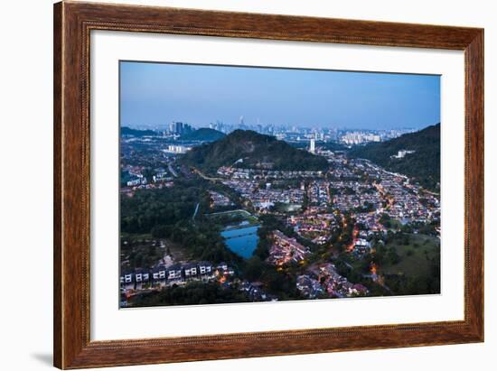 Kuala Lumpur skyline at night seen from Bukit Tabur Mountain, Malaysia, Southeast Asia, Asia-Matthew Williams-Ellis-Framed Photographic Print