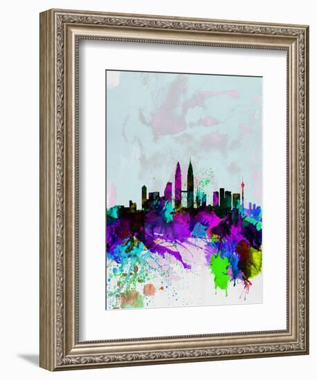 Kuala Lumpur Watercolor Skyline-NaxArt-Framed Premium Giclee Print