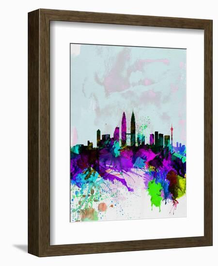 Kuala Lumpur Watercolor Skyline-NaxArt-Framed Premium Giclee Print