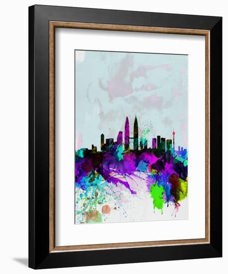 Kuala Lumpur Watercolor Skyline-NaxArt-Framed Premium Giclee Print