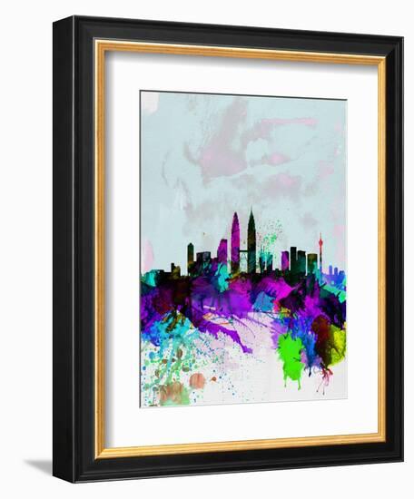 Kuala Lumpur Watercolor Skyline-NaxArt-Framed Premium Giclee Print
