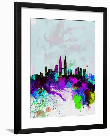 Kuala Lumpur Watercolor Skyline-NaxArt-Framed Art Print