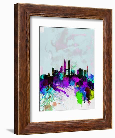 Kuala Lumpur Watercolor Skyline-NaxArt-Framed Art Print