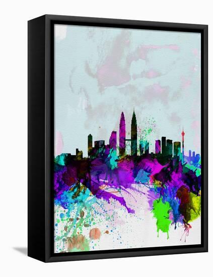 Kuala Lumpur Watercolor Skyline-NaxArt-Framed Stretched Canvas