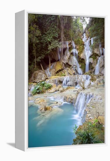 Kuang Si falls, Luang Prabang, Laos, Indochina, Southeast Asia-Jan Miracky-Framed Premier Image Canvas