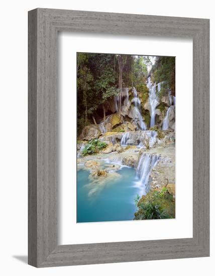 Kuang Si falls, Luang Prabang, Laos, Indochina, Southeast Asia-Jan Miracky-Framed Photographic Print