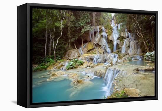 Kuang Si falls, Luang Prabang, Laos, Indochina, Southeast Asia-Jan Miracky-Framed Premier Image Canvas