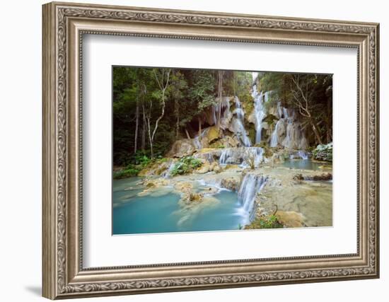 Kuang Si falls, Luang Prabang, Laos, Indochina, Southeast Asia-Jan Miracky-Framed Photographic Print