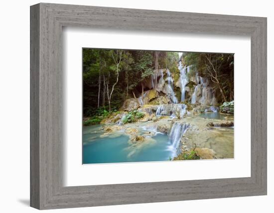 Kuang Si falls, Luang Prabang, Laos, Indochina, Southeast Asia-Jan Miracky-Framed Photographic Print