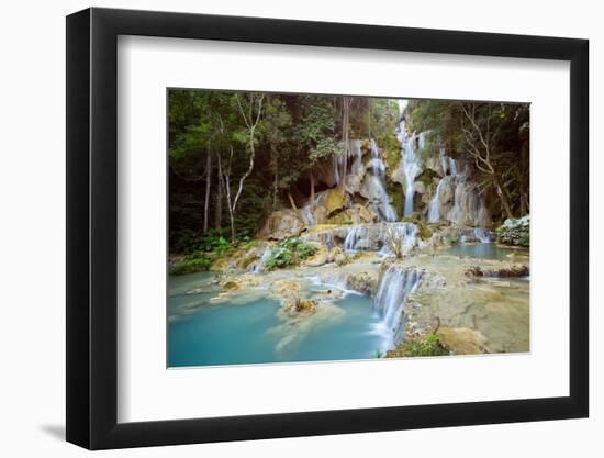 Kuang Si falls, Luang Prabang, Laos, Indochina, Southeast Asia-Jan Miracky-Framed Photographic Print