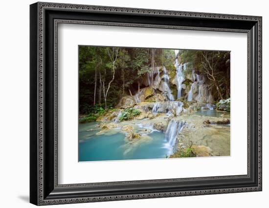 Kuang Si falls, Luang Prabang, Laos, Indochina, Southeast Asia-Jan Miracky-Framed Photographic Print