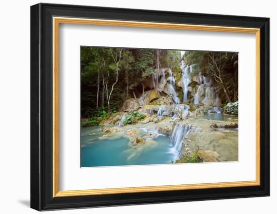 Kuang Si falls, Luang Prabang, Laos, Indochina, Southeast Asia-Jan Miracky-Framed Photographic Print