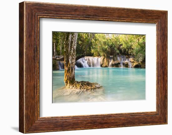 Kuang Si Waterfalls, Luang Prabang Area, Laos, Indochina, Southeast Asia, Asia-Jordan Banks-Framed Photographic Print