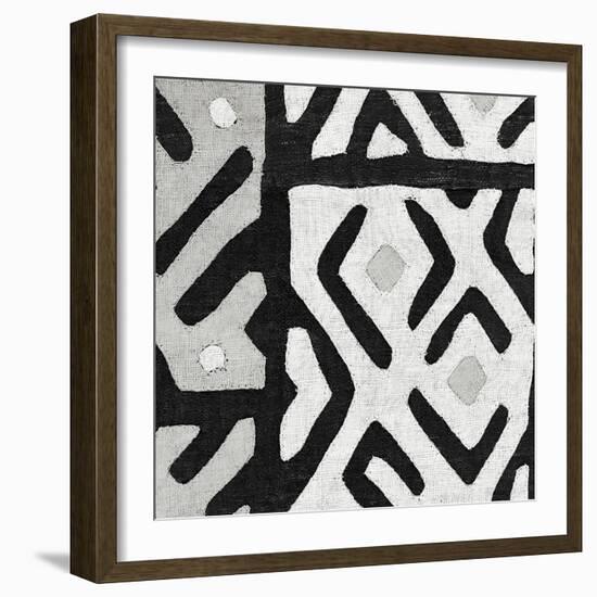 Kuba Cloth I Square I BW-Wild Apple Portfolio-Framed Art Print