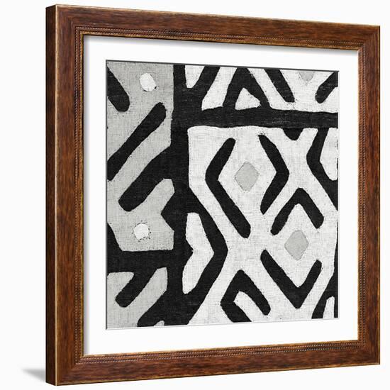 Kuba Cloth I Square I BW-Wild Apple Portfolio-Framed Art Print