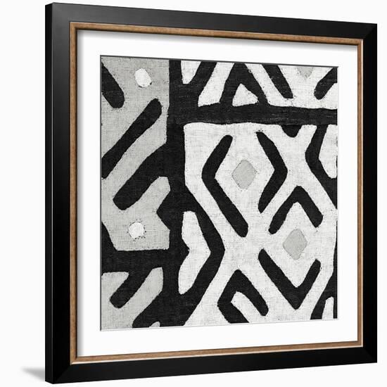 Kuba Cloth I Square I BW-Wild Apple Portfolio-Framed Art Print