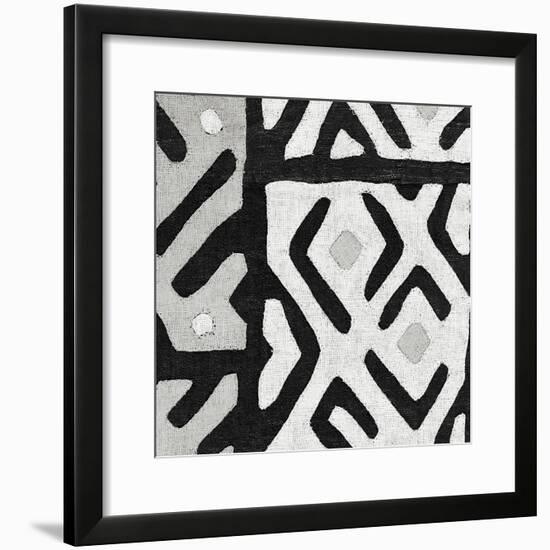 Kuba Cloth I Square I BW-Wild Apple Portfolio-Framed Art Print