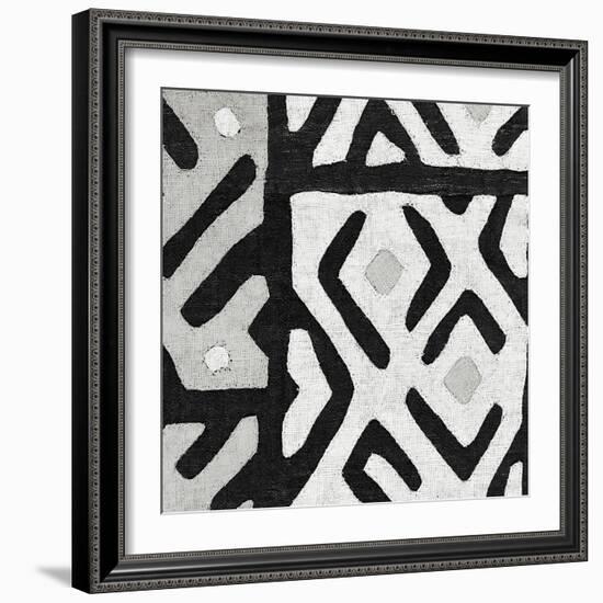 Kuba Cloth I Square I BW-Wild Apple Portfolio-Framed Art Print