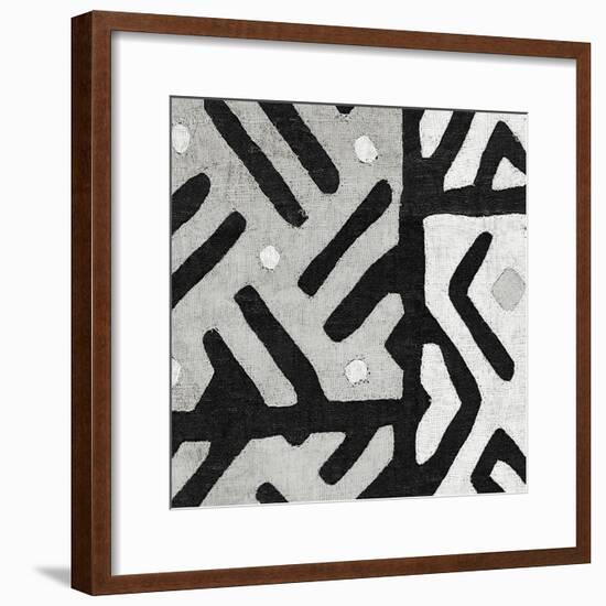 Kuba Cloth I Square II BW-Wild Apple Portfolio-Framed Art Print