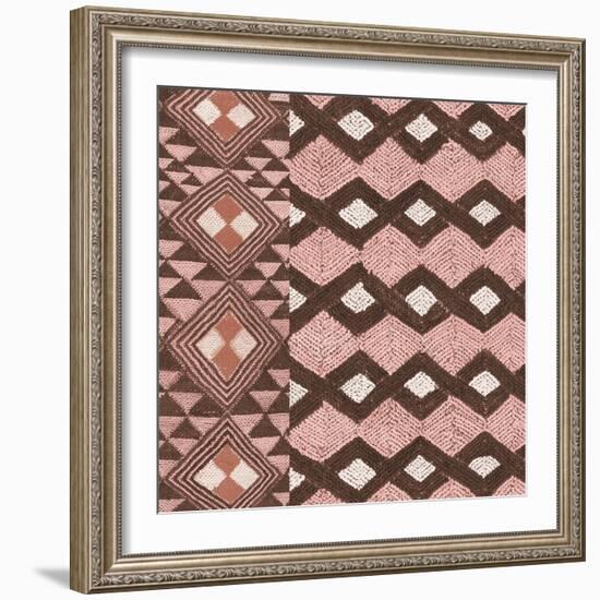 Kuba Cloth Mat I Blush Crop-Sue Schlabach-Framed Art Print